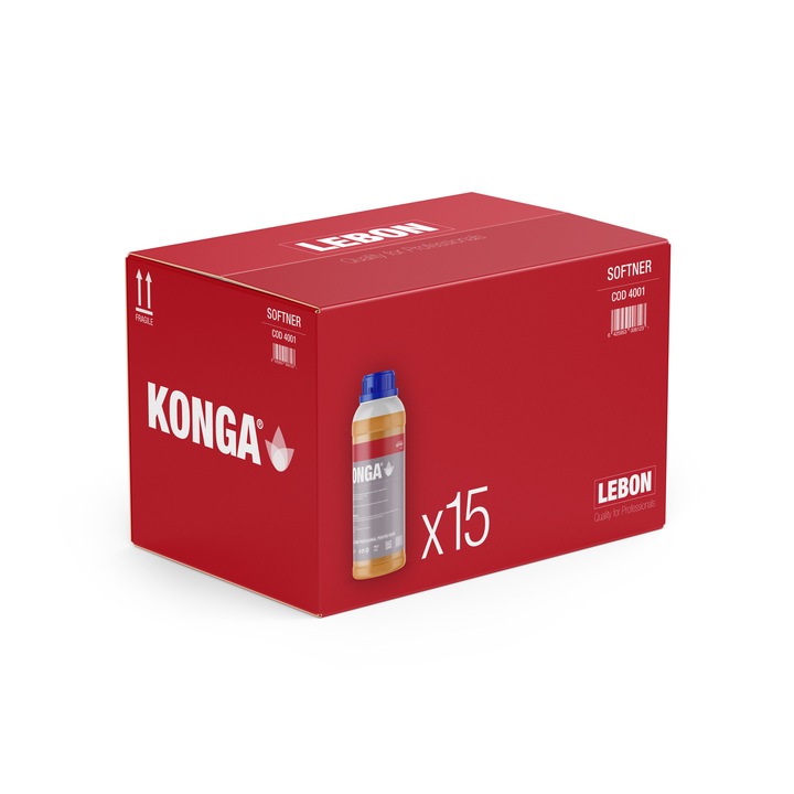 Set de 15 x Balsam de rufe Konga Profesional, Parfumat Lavanda, 1L, 600 spalari