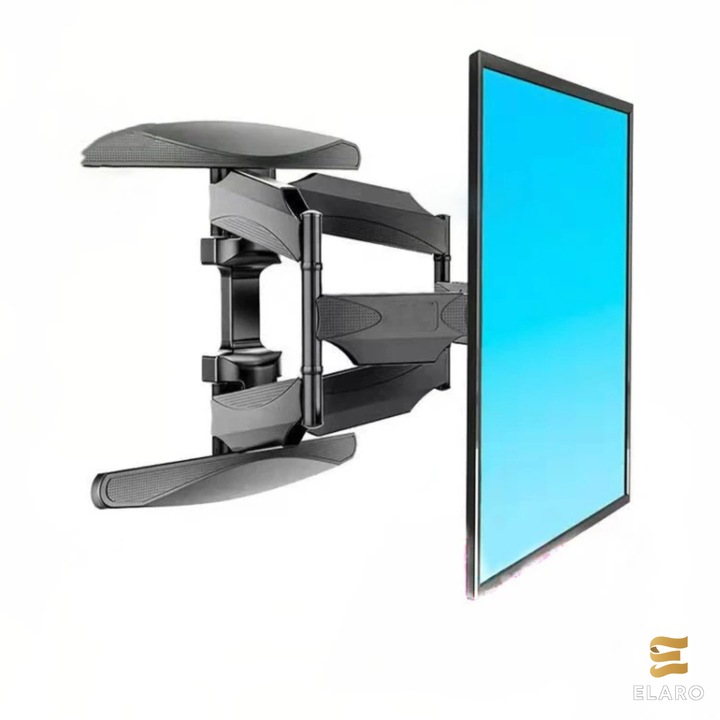Стойка за телевизор ELERO, с пълно движение, 40"-75", VESA 200x200–600x400 мм, наклон ±5°, завъртане 160°, максимално натоварване 45,5 кг