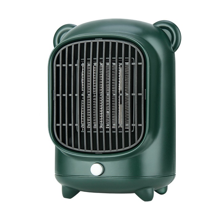 Mini kerámia PTC hősugárzó/mini fűtőtest, gyors fűtés, túlmelegedés elleni védelem és automatikus kikapcsolás, játékos rajzfilm design, Multicolor, 500W, 139x106x190mm