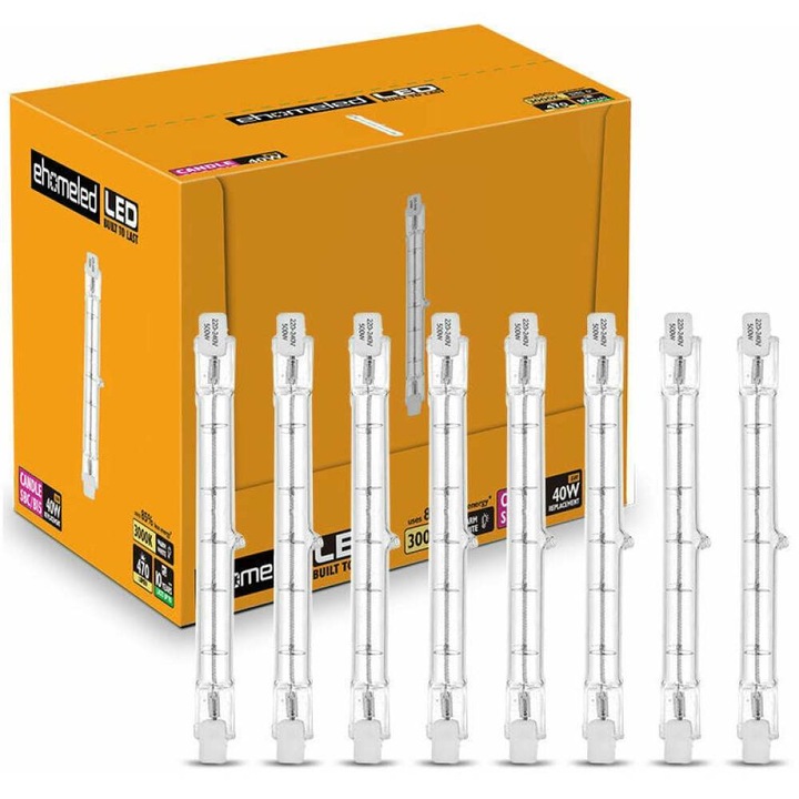 Halogén izzó R7S 118mm 300W szabályozható meleg fehér 2800K szett 8 db