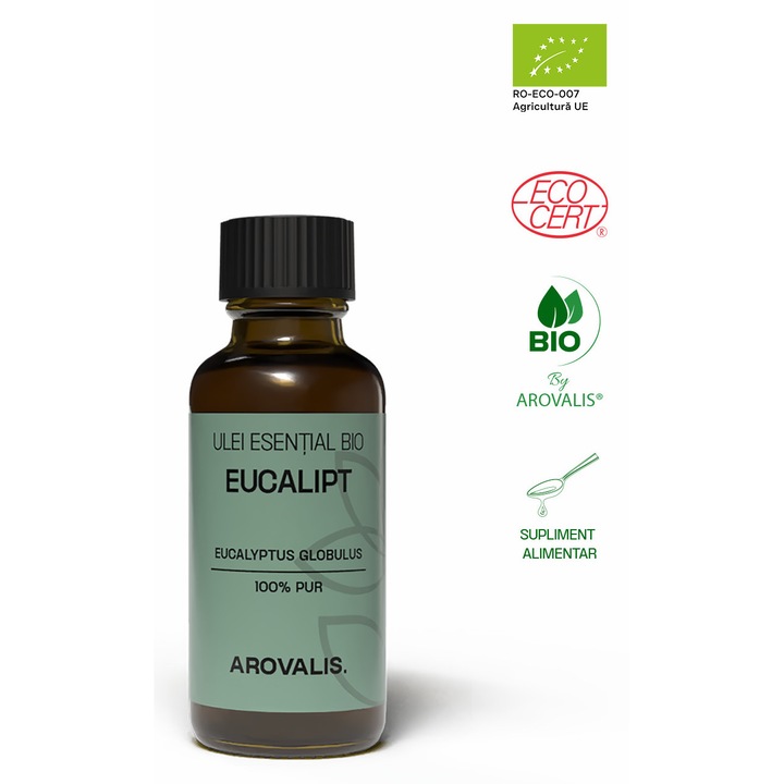 Ulei esential Arovalis de Eucalipt 100% pur, 10ml