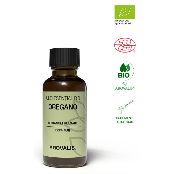 Ulei esential bio de Oregano, Arovalis, 100% pur, 10ml
