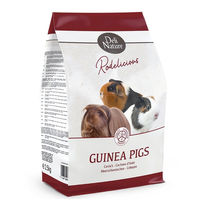 Hrana completa pentru porcusori de Guineea, Deli Nature, 2.5 kg, natural, cu vitamine