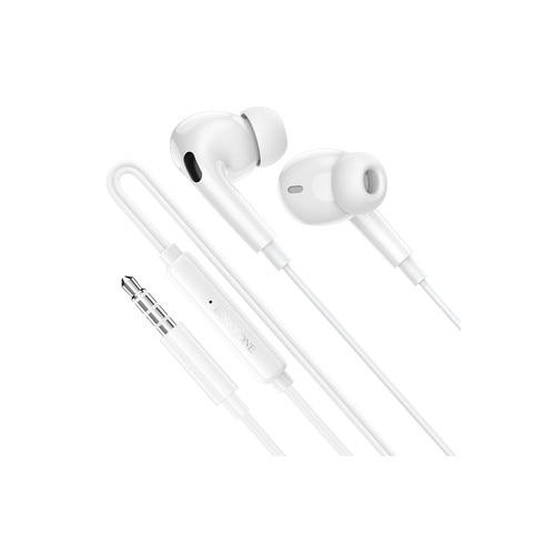 Casti cu fir mufa jack Borofone BM100 Pro Fuente cu microfon white