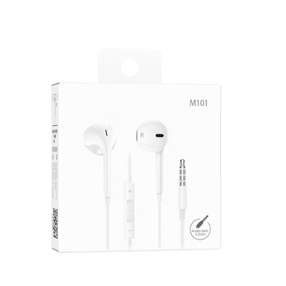 Casti cu Fir DigikalaX®, In-ear, Microfon & Control Volum, conector Jack 3.5mm, Alb