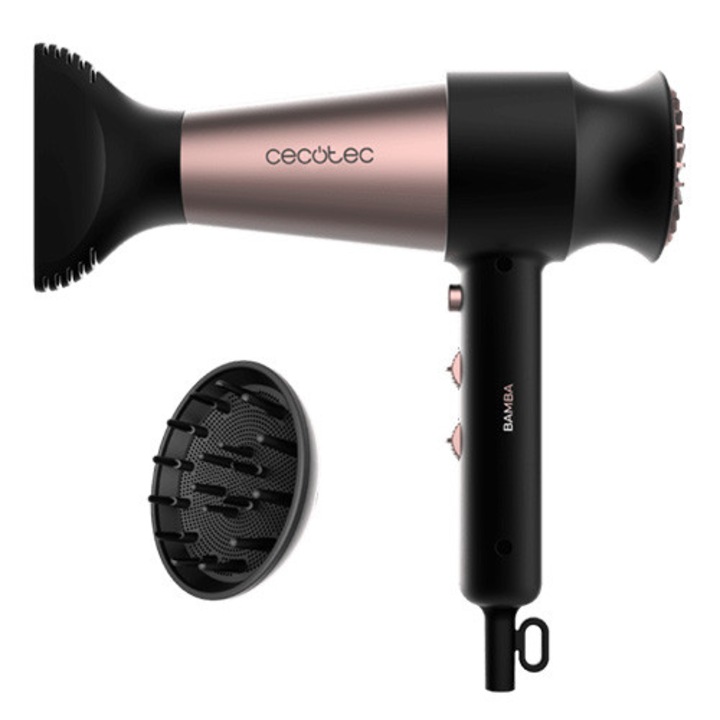 Cecotec Bamba Ionic hajszárító, digitális motor, 2000 W, 2 sebesség, 3 hőmérséklet, fekete