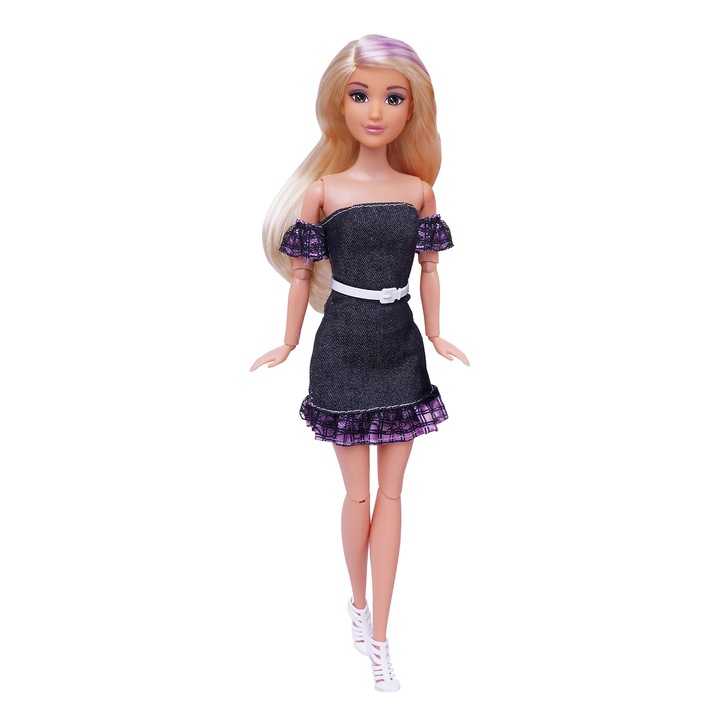 Papusa Wiky, rochie neagra, 30 cm