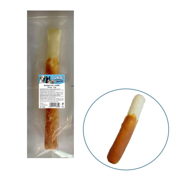 Bat de bivol invelit in pui JUKO Snacks 19 cm (1 buc.)