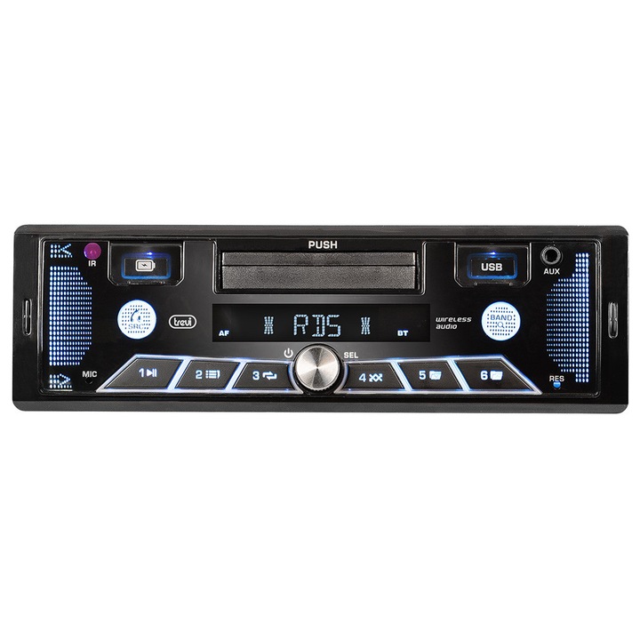 Autoradio Trevi SCD 5602 BT, FM RDS, Bluetooth, LCD multicolor, 21,5x8x18,5cm