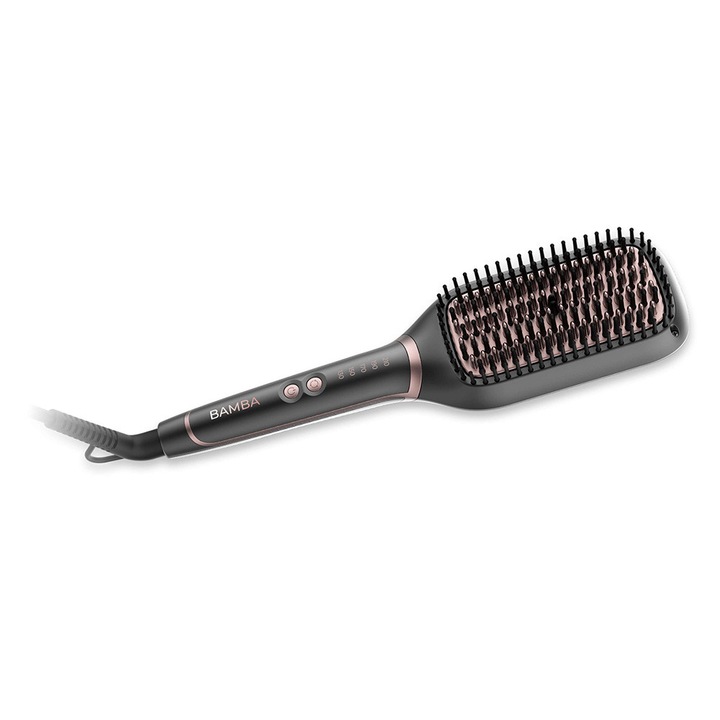 Perie de par electrica Cecotec InstantCare SquareBrush, ceramica, reglabila 130-210°C, alba, 45x50W