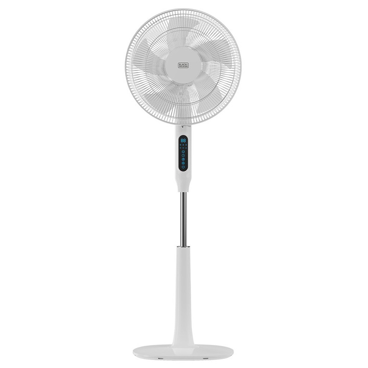 Ventilator de podea Black & Decker, alb, 30W