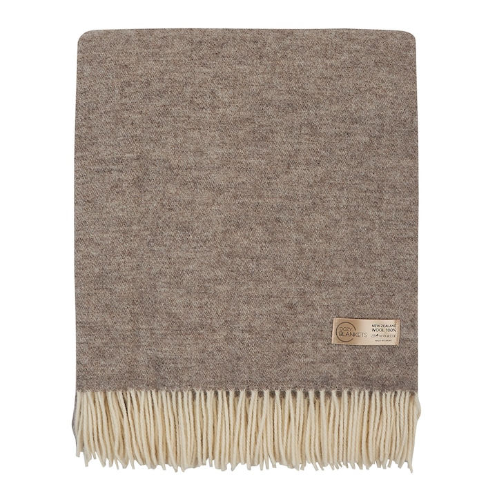 Patura Cozy Blankets, 100% lana, 190x220cm, bej, hipoalergenic