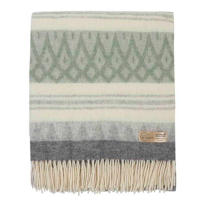 Patura Cozy Blankets lana, 170x200cm, verde, hipoalergenic