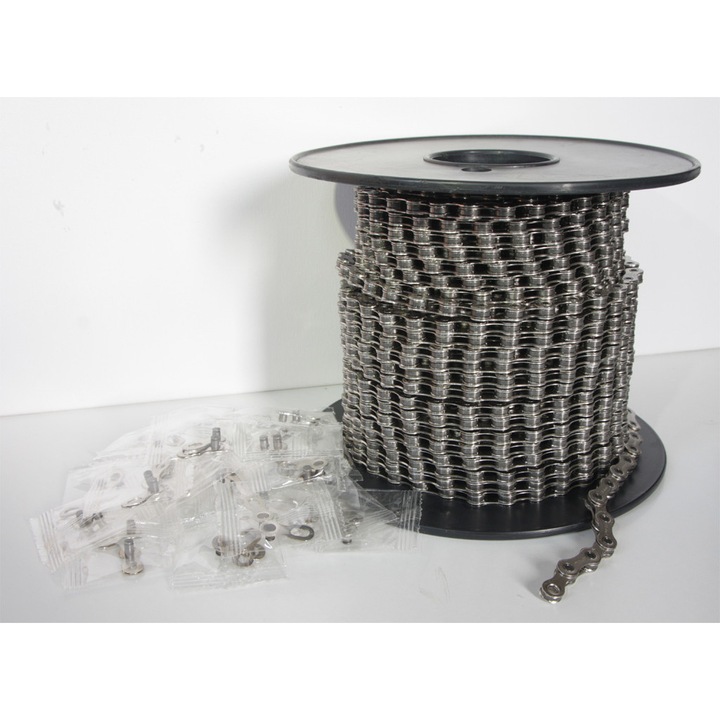 Lant P1002 - set 25 spini, 30m, argintiu, pentru biciclete 10 viteze