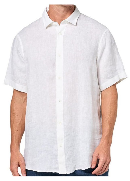ARMANI EXCHANGE, Rövid ujjú lenvászon ing, Fehér