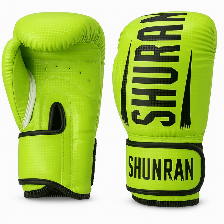 Gyerek boxkesztyű, edzősködéshez, tartós PU, ütéscsillapítás, szellőző, tépőzáras, uniszex, 170 ml, zöld