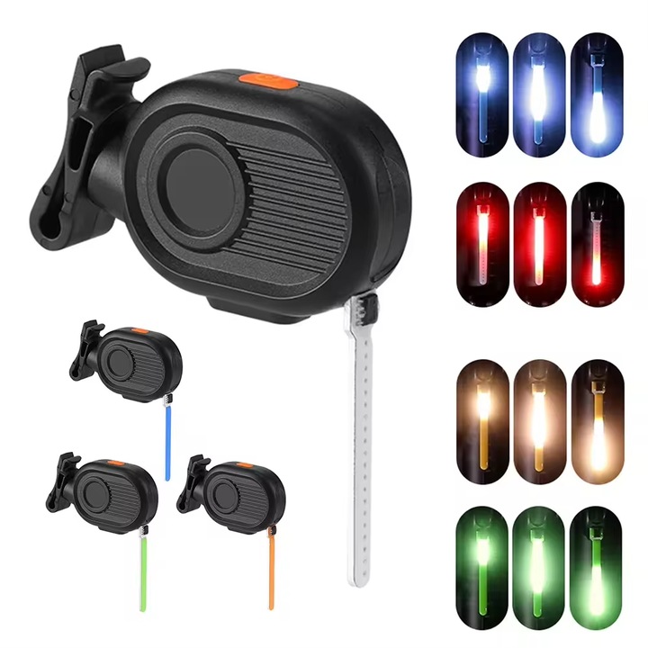 Intelligens kerékpár féklámpa, fluoreszkáló zöld fény, 3 világítási mód, USB töltés, víz- és porálló