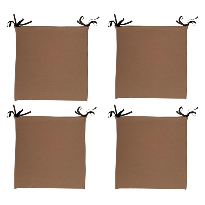 Set 4 Perne decorative OPTIM DEKO, Maro Deschis, 40x40x3cm, pentru scaun de bucatarie sau terasa