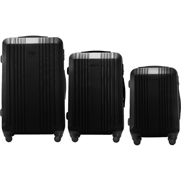 Set 3 trolere Wings KESTREL ABS, negru, LxMxS