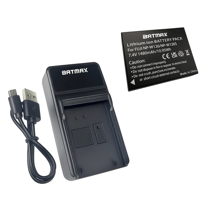 Acumulator/Baterie pentru Fujifilm NP-W126 1260 mAh + incarcator rapid cu LED