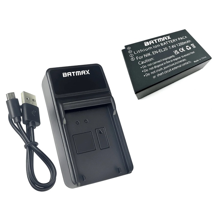 Acumulator/Baterie pentru Nikon EN-EL20 1200 mAh + incarcator rapid cu LED