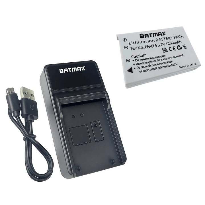 Acumulator/Baterie pentru Nikon EN-EL5 1200 mAh + incarcator rapid cu LED