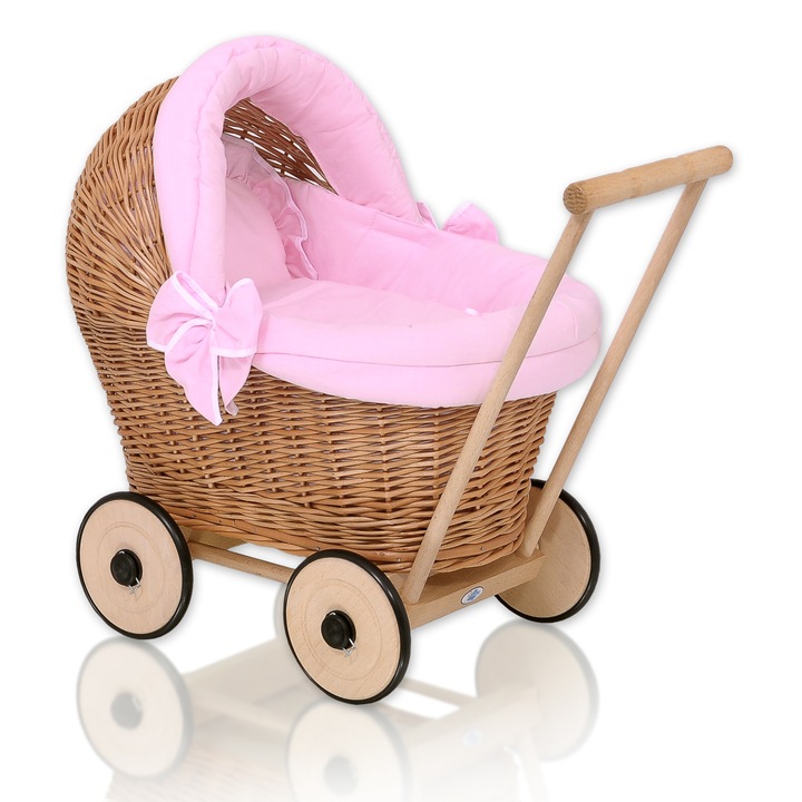 Моята сладка бебешка количка за кукли, естествен ратан, 48x31x52см