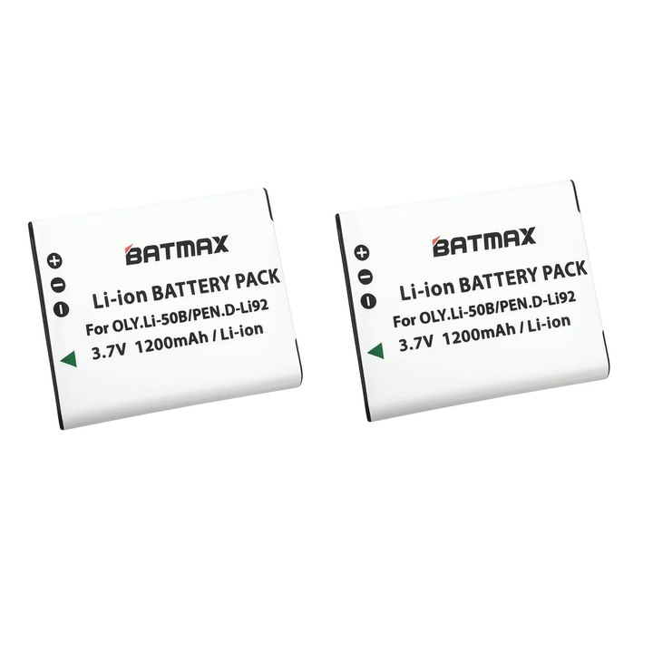 2x Acumulator/Baterie pentru Olympus LI-50B 1200 mAh