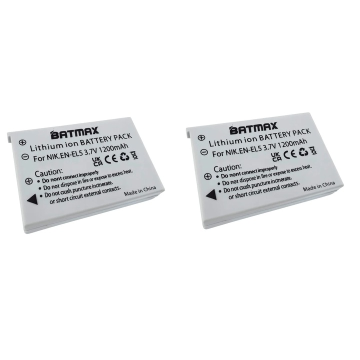 2x Acumulator/Baterie pentru Nikon EN-EL5 1200 mAh
