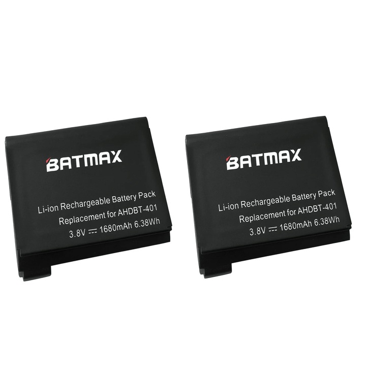 2x Acumulator/Baterie pentru GoPro AHDBT-401 1650 mAh