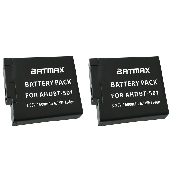 2x Acumulator/Baterie pentru GoPro AHDBT-501 1600 mAh