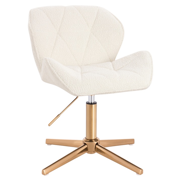 Scaun de birou, Votana, HR111CROSS, Boucle, Baza Aurie, Crem
