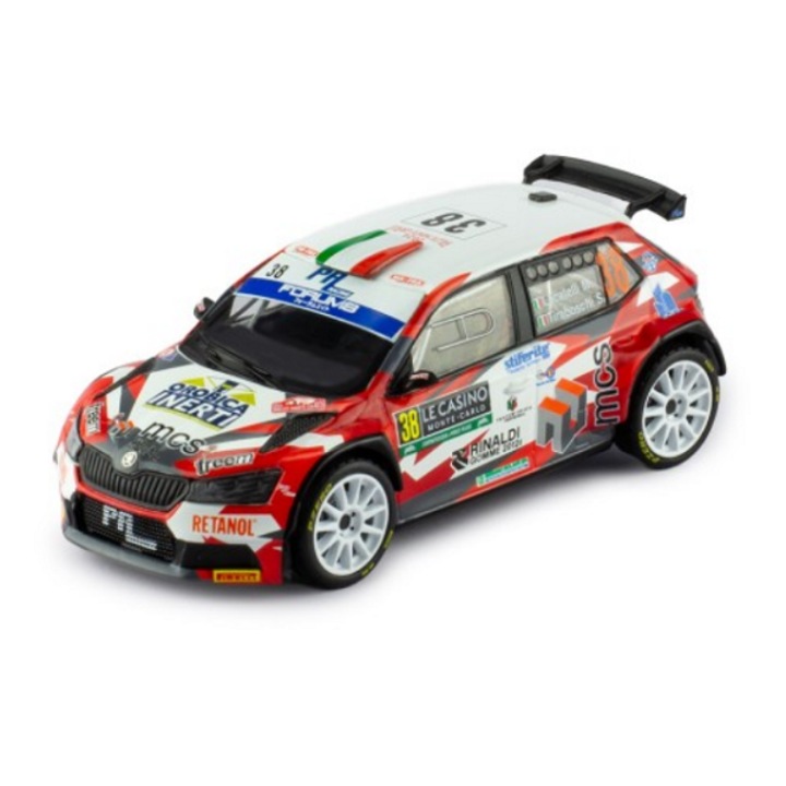 Макет Skoda Fabia Rally2, no.38, M.Locatelli - S.Tiraboschi Rallye Monte-Carlo 2024, IXO 1/43