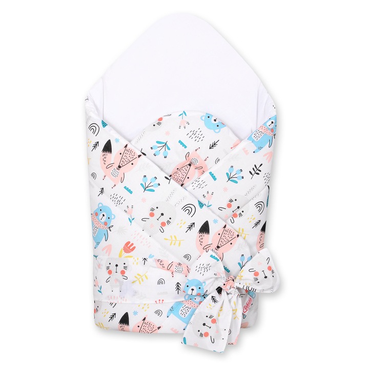 Bobono babatakaró, 2 az 1-ben szegéssel, könnyen használható, 77x77 cm