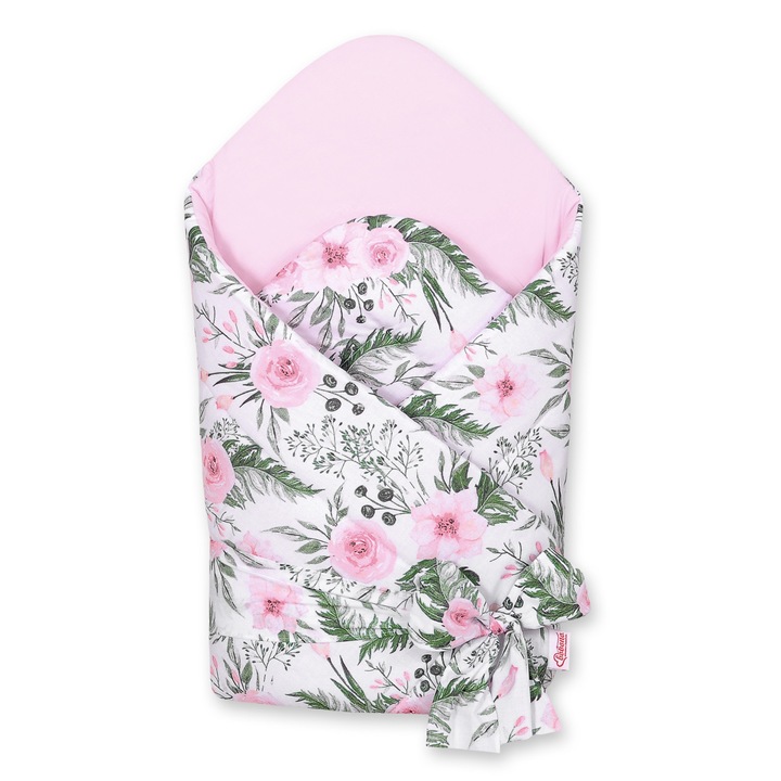 Bobono 2in1 babatakaró rózsaszín 77x77cm erősítéssel és puhasággal