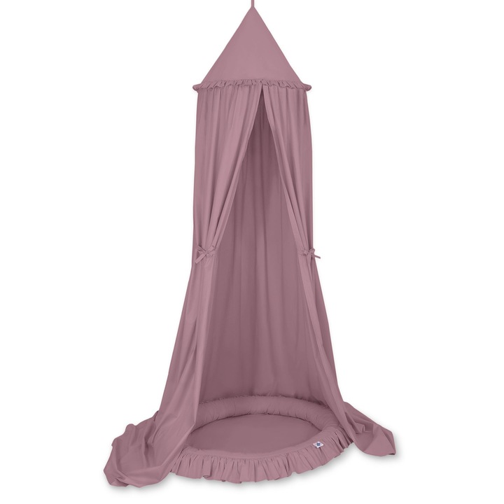Set baldachin din bumbac si saltea cu volan, My Sweet Baby, 260cm, O52cm, O90cm
