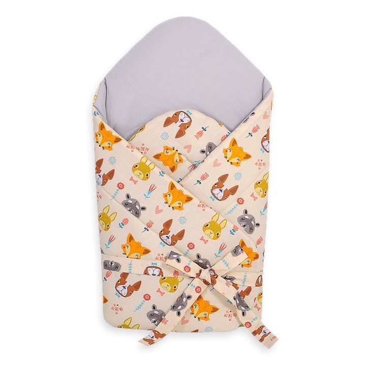 Bobono babatakaró, 2 az 1-ben, könnyen megköthető, színes, 77x77 cm