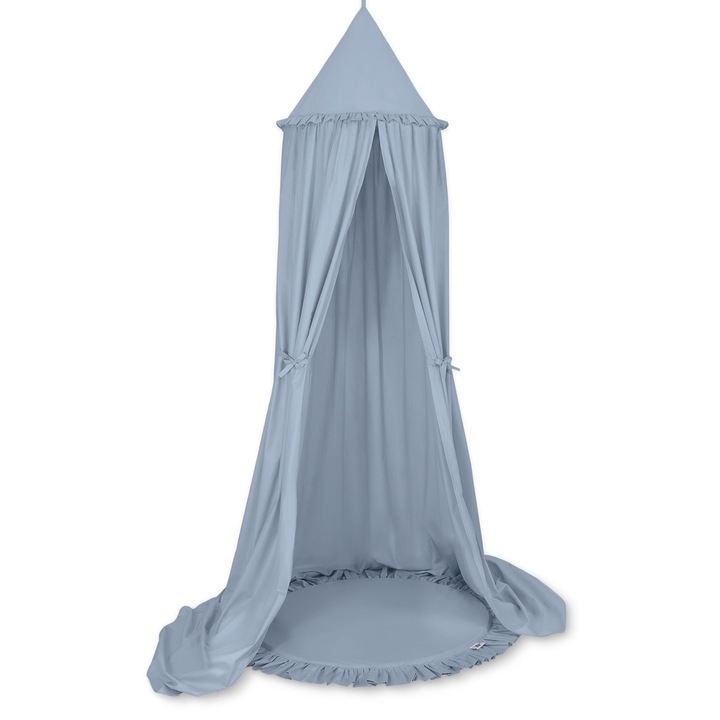 Комплект висящ балдахин и кръгъл матрак My Sweet Baby, цвят мръсносин