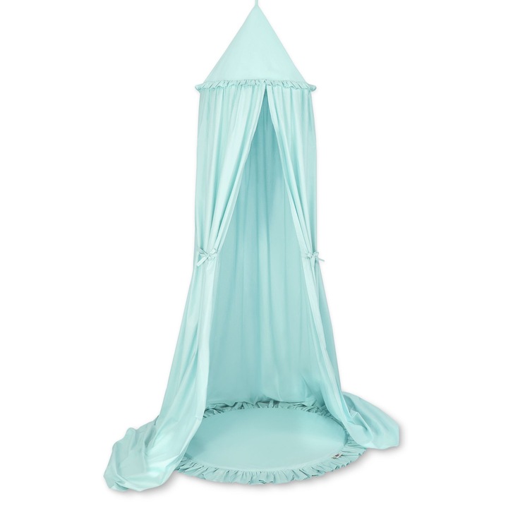 Комплект памучен балдахин, My Sweet Baby, 260 см, ментово зелено