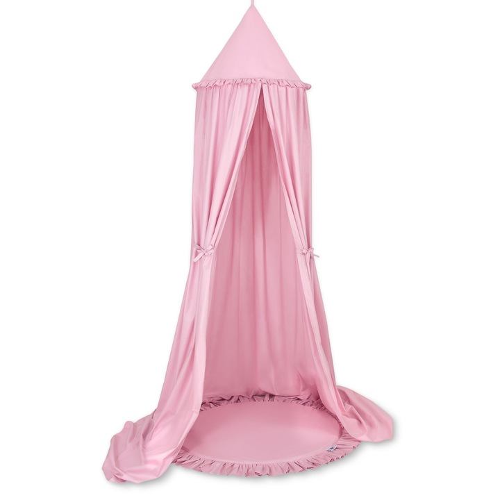 Комплект балдахин, Накъдрена постелка, Памук, My Sweet Baby, Розов, 260x52 см
