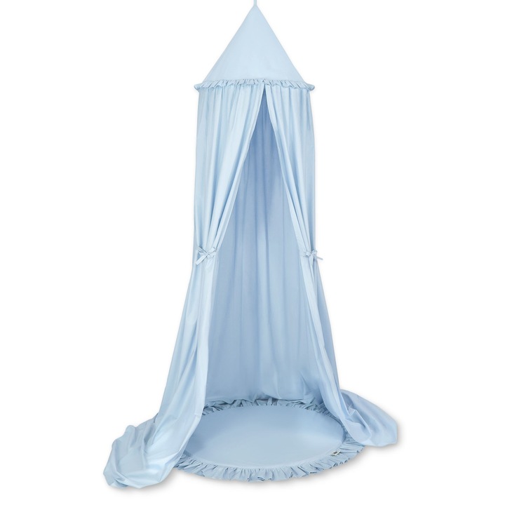 Комплект памучен балдахин с волани, My Sweet Baby, син