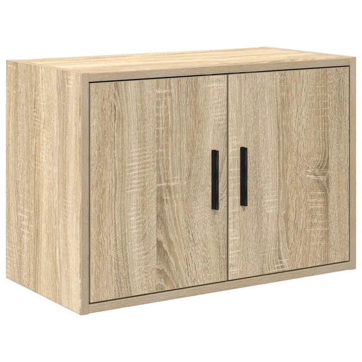 Dulap de perete vidaXL Sonoma Oak, 2 compartimente, rezistent la umiditate, 80x30x60cm