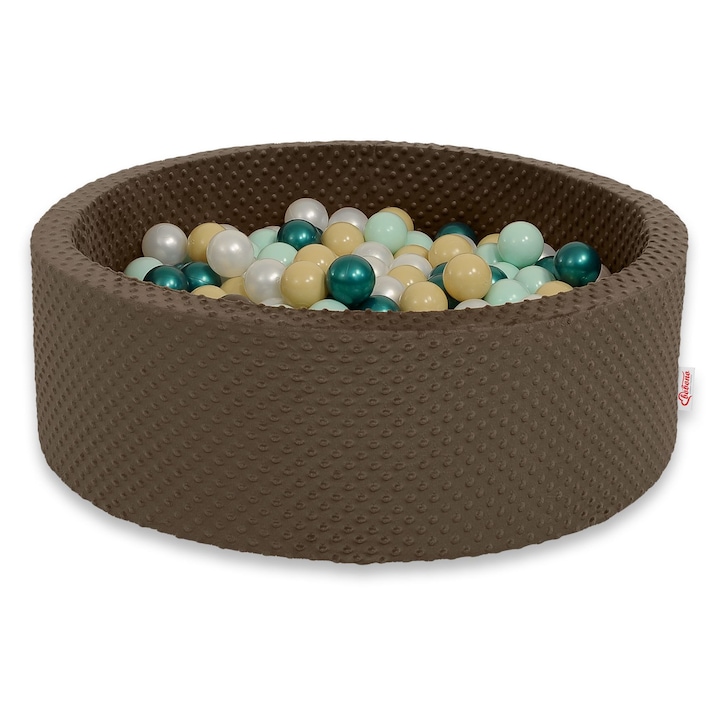 Детски басейн Bobono, 90x30см, 300 цветни топки, цвят minky, за деца над 12 месеца