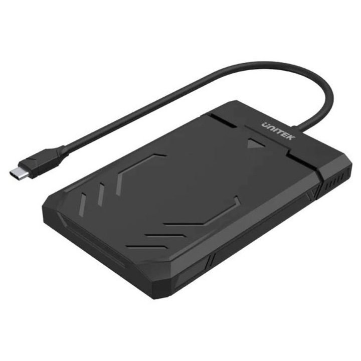 Кутия за HDD/SSD Unitek Y-3036A, USB-C, 2.5 инча, 5 Gbit/s, черна, 83x130x15 мм