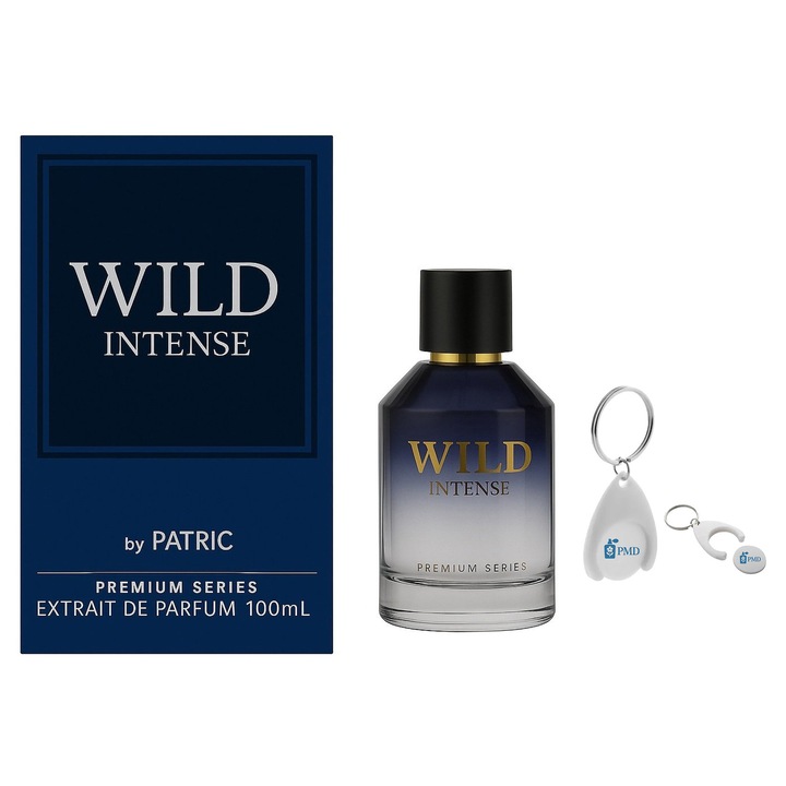Set Extract de Parfum Wild Intense by Patric, Barbati, 100ml cu Breloc Personalizat "PMD"