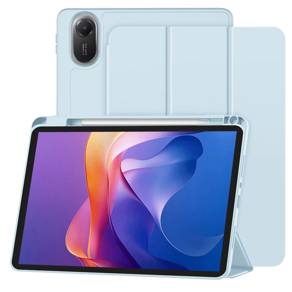 Husa pentru Xiaomi Redmi Pad 2 Soft Shell cu functie wake-up/sleep si compartiment pentru stylus tip stand - Sky blue
