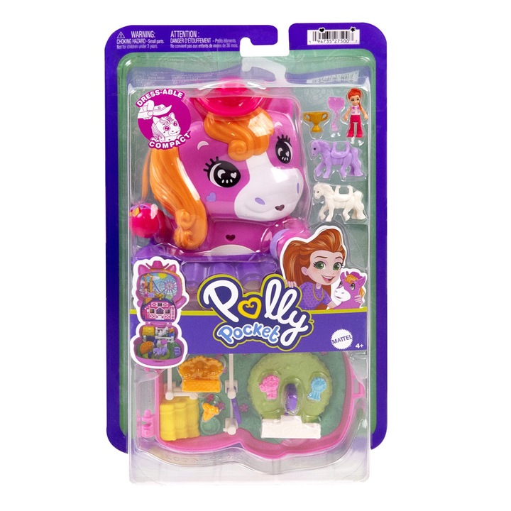 Gentuta Polly Pocket - Ponei la rodeo, cu accesorii