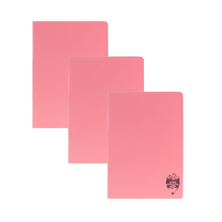 Set 3 x Caiet Daco Tip I, A5, 24 file, 100 g/mp, Roz