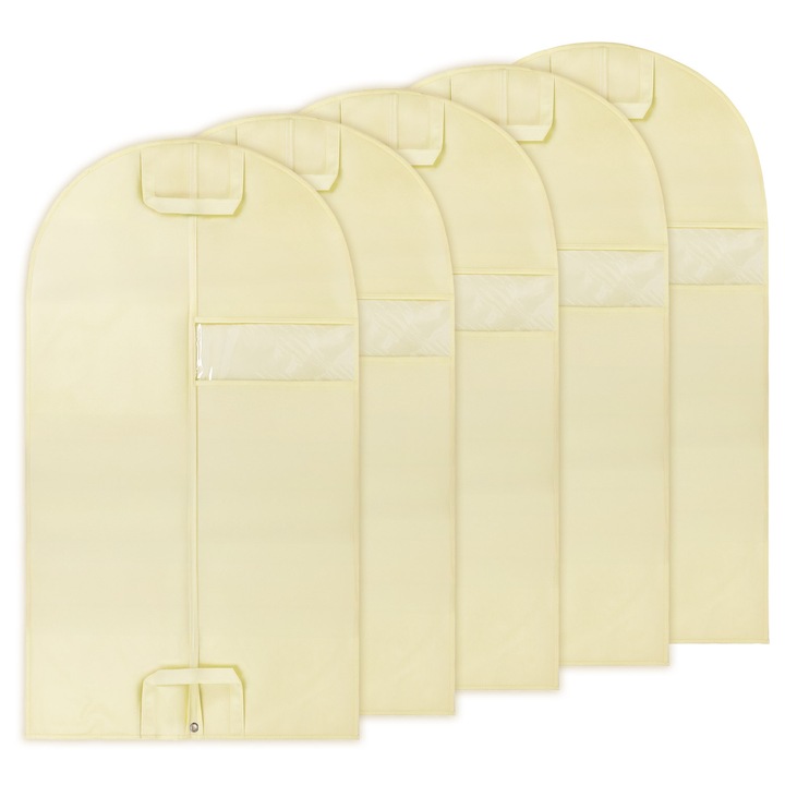 Set de huse pentru haine SEVERNO Baggi 5 buc, bej, 100x60 cm