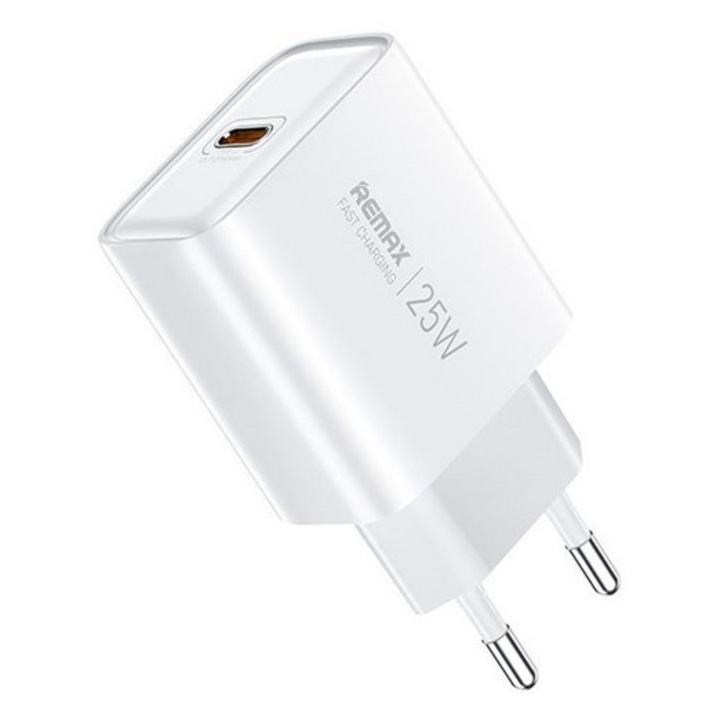 Remax kiddy hálózati töltő type-c aljzat, 25w, pd gyorstöltő, fehér